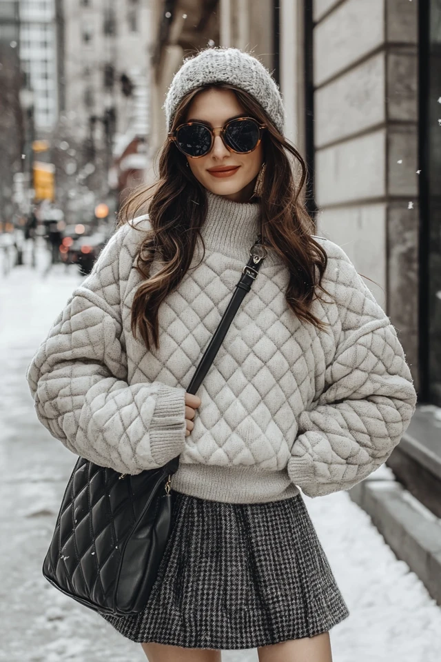 Quilted Skirts for Winter Street Style - photo 8