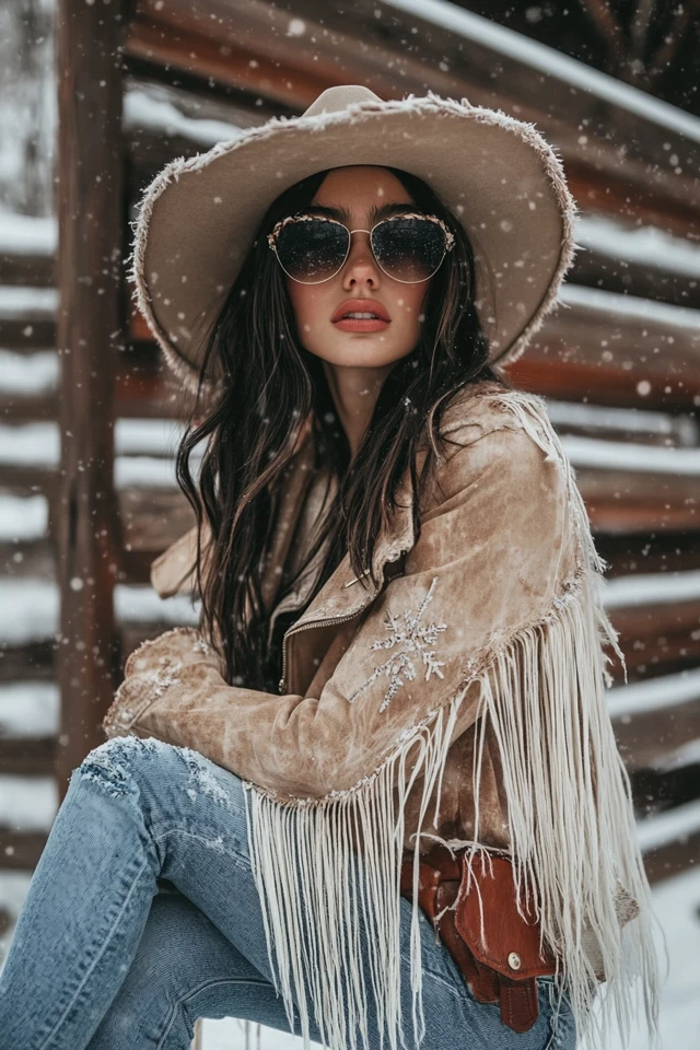 Fringe Details in Jackets for Winter Western Looks - photo 8