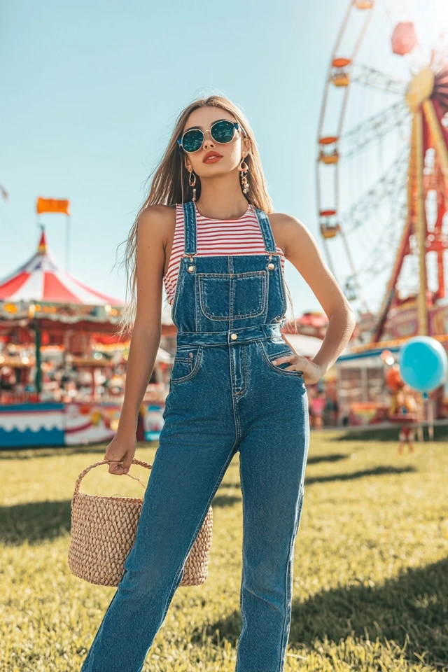 Fun Summer Fair Looks with Denim Overalls