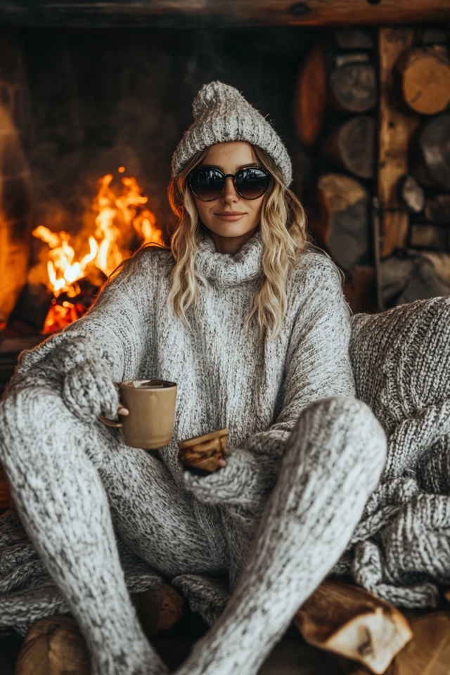 Cozy Cabin Fire Styles with Fluffy Socks - photo 8