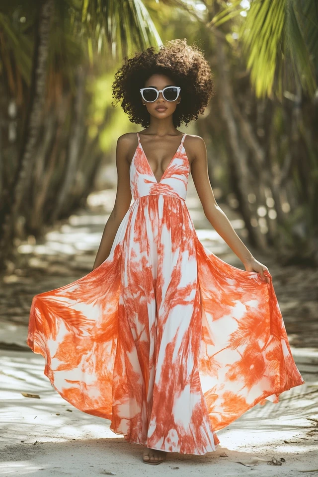 Coral and White in Stylish Vacation Maxi Dresses - photo 8