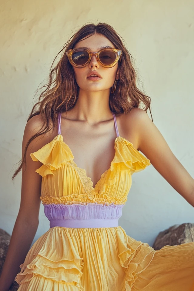 Bright Yellow and Soft Lavender Pairings for Sundresses