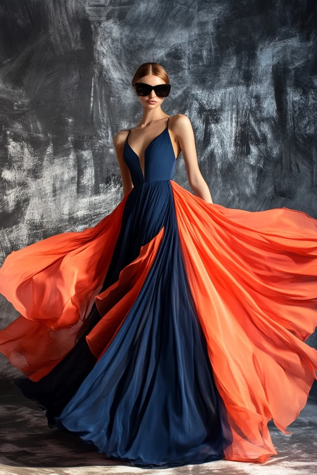 Accessorizing Coral and Midnight Blue Gowns: