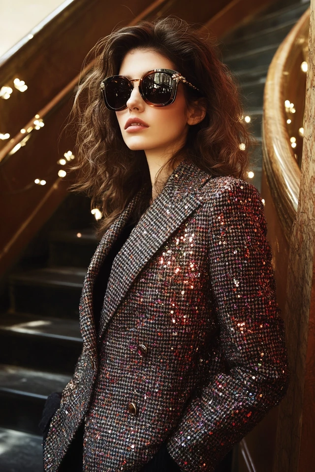 Tweed and Metallics Together for Festive Jackets - photo 8