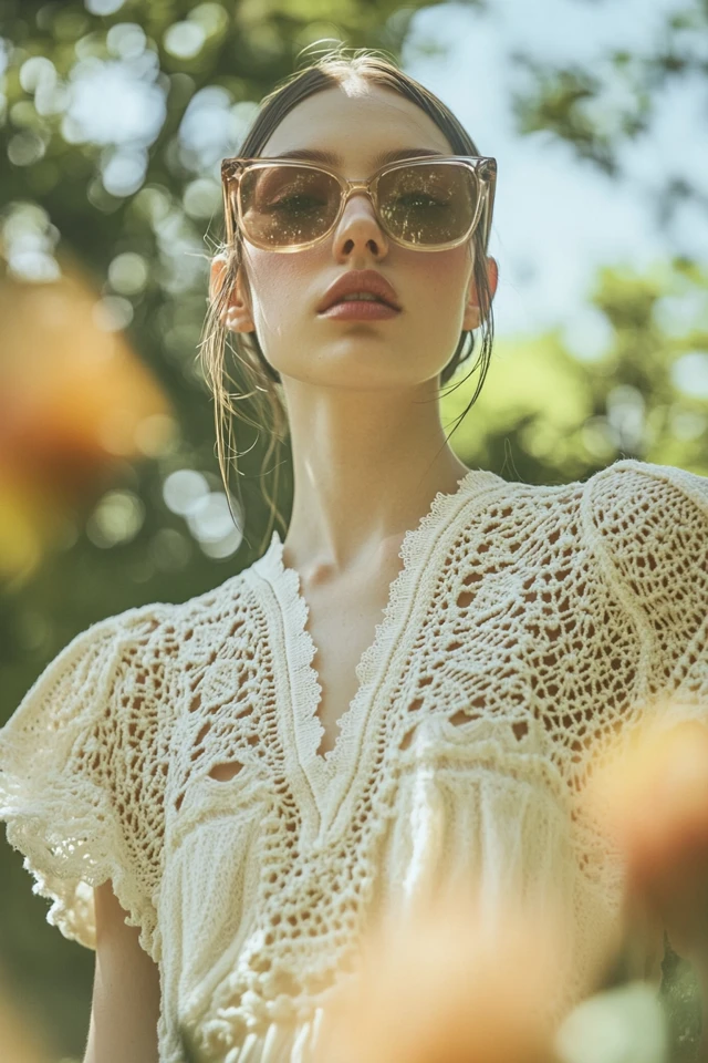 Combining Soft Cotton and Crochet in Day Dresses