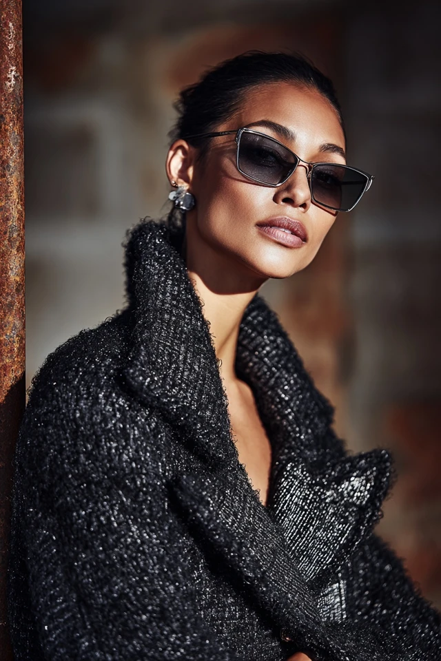 Whimsical Gunmetal Bouclé Layering Guide
