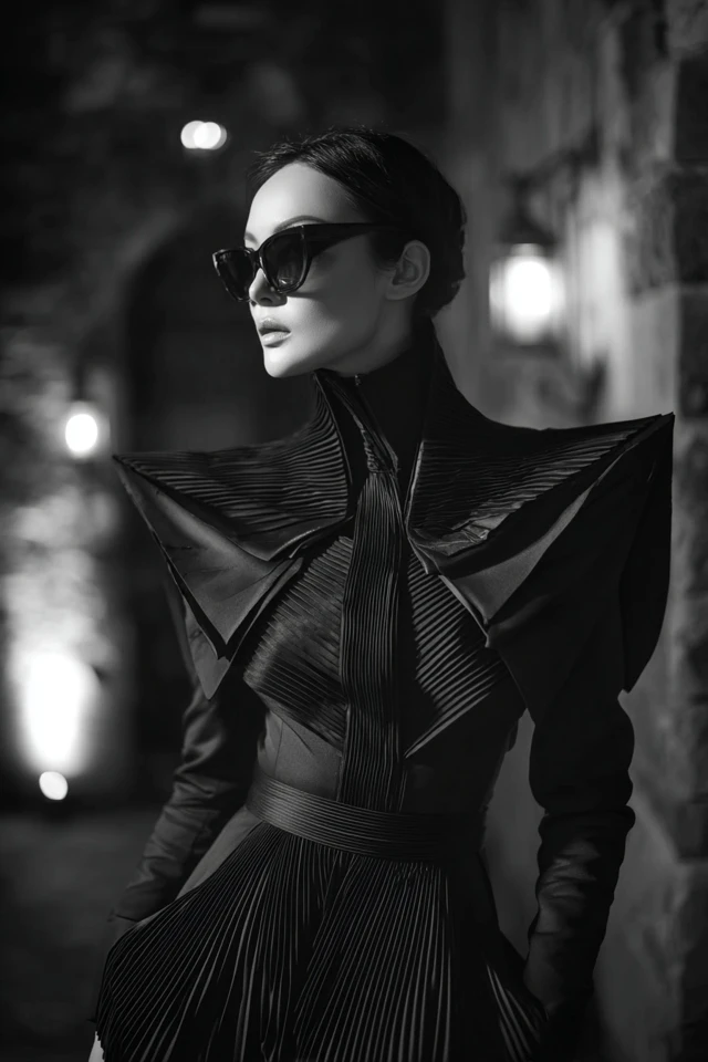 Mystic Cloudburst Gabardine Evening Ensemble