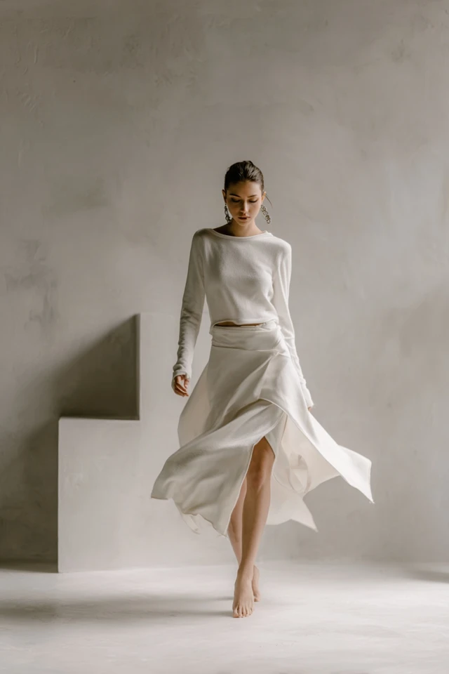 Aesthetic Monochrome Midi Skirt Color Palette