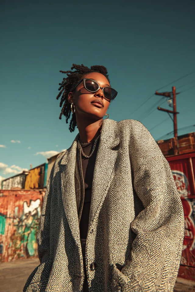 Grunge Knit Oversized Blazers