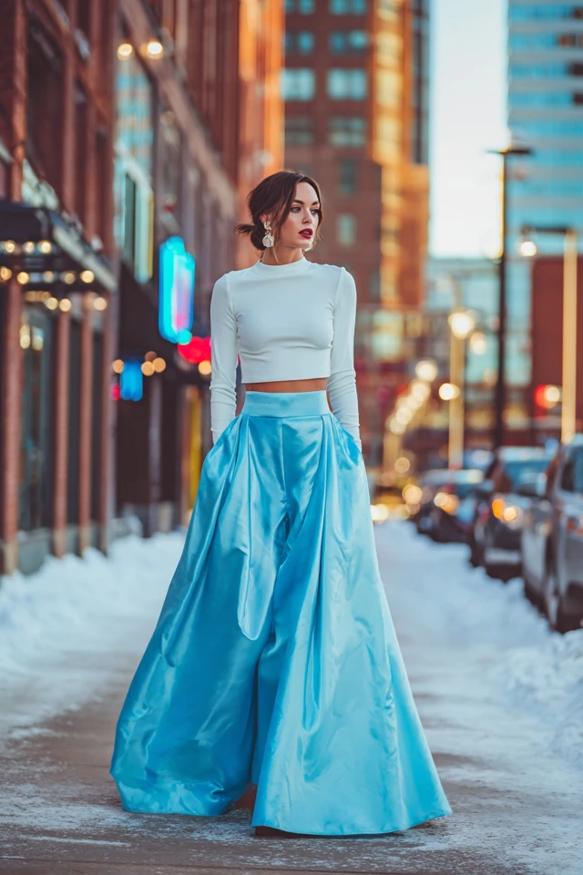 Winter Satin Skirt Style and Fit