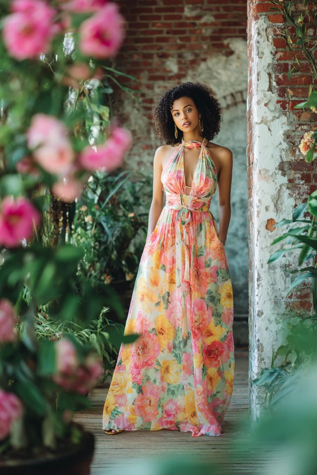 Statement Feminine Floral Dress Weather Style