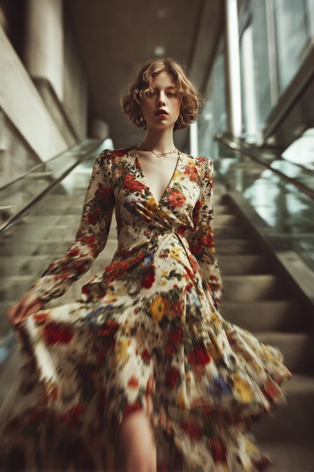 Basics Vintage Floral Dress Color Palette