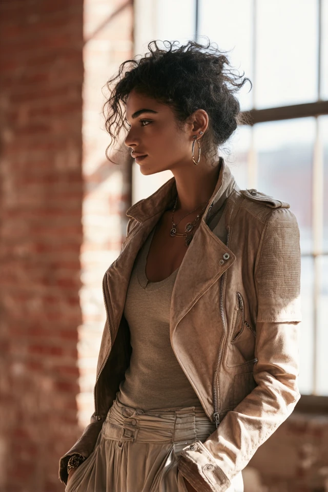 Palette Neutral Leather Jacket Wardrobe Basics