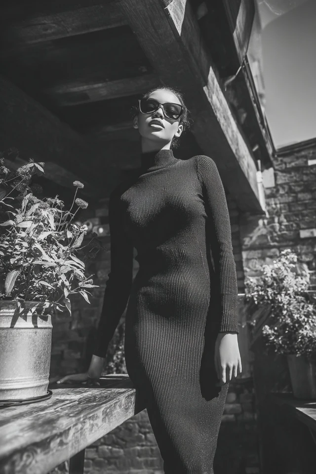 Monochrome Winter Bodycon Dresses