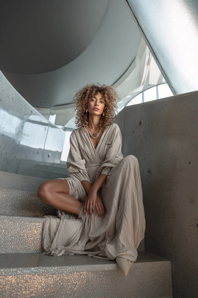 Vibes Neutral Wrap Dress Outfit Ideas