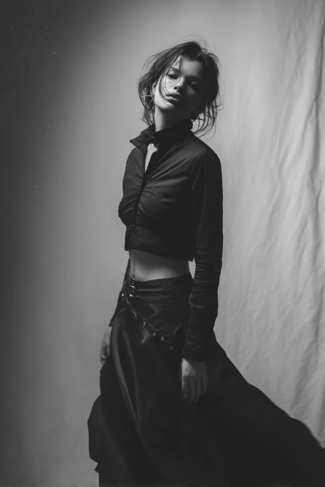 Edgy Satin Skirt Curated