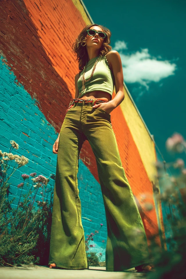 Sporty Velvet Flare Jeans