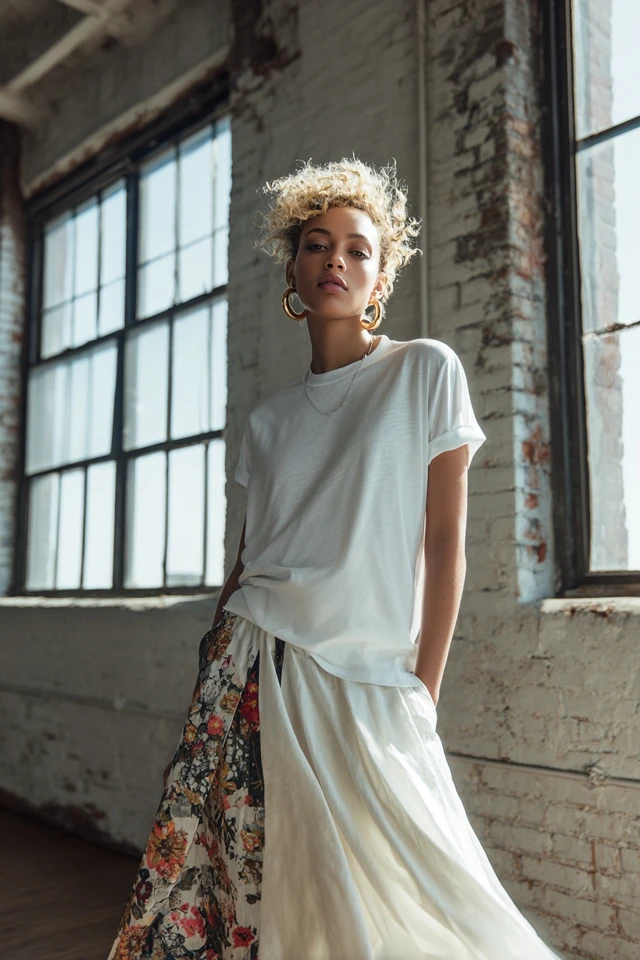 Effortless Bold White Tee Seasonal Trends