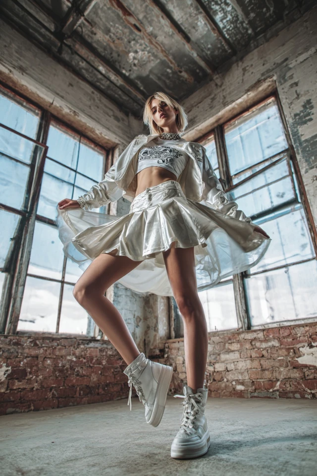 Street Style Satin Skirt Aesthetic