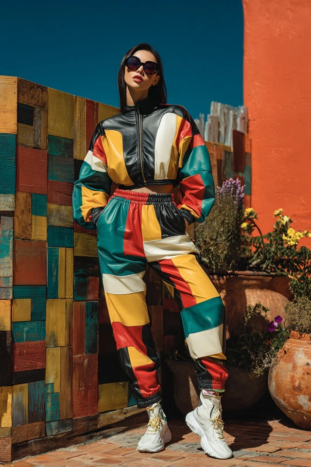 Street Style Leather Athleisure Sets