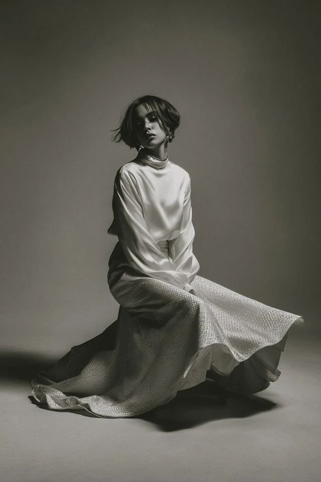 Elegant Satin Skirt Curated