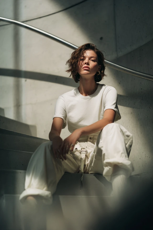 Edgy White Tee Basics