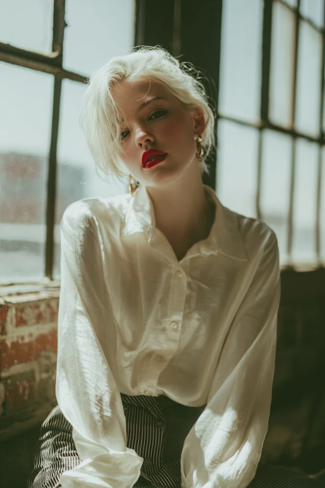 Lookbook French Girl Silk Blouse Capsule Wardrobe