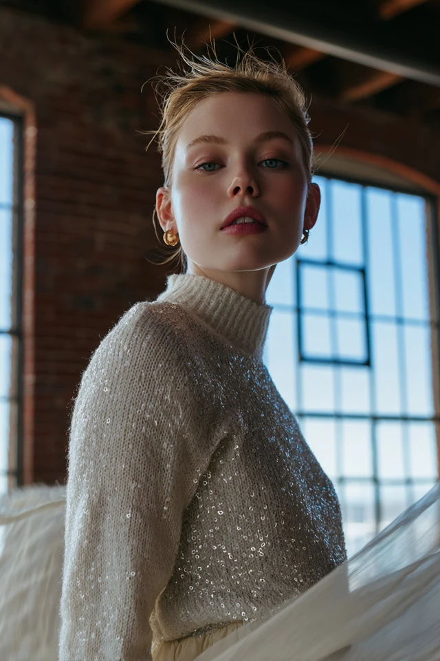 Cozy Sequin Top Effortless
