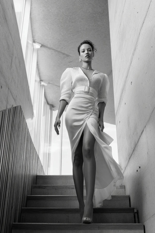 Essential Monochrome Satin Skirt Wardrobe Basics