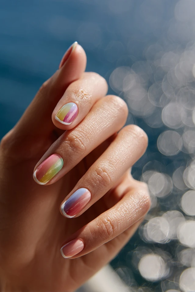 Rainbow Edge Manicure