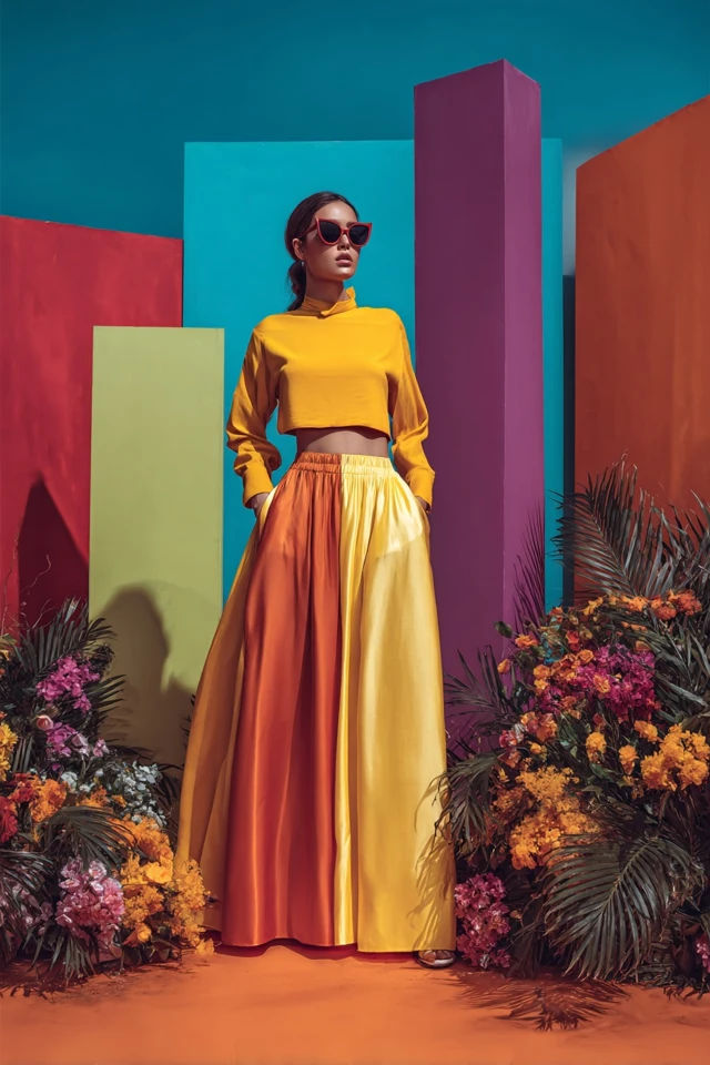 Casual Linen Satin Skirts