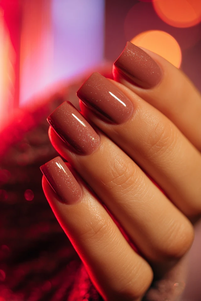 Brown Bloom Nails