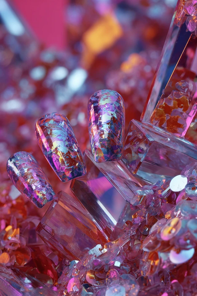 Crystalline Chrome Concept Nails