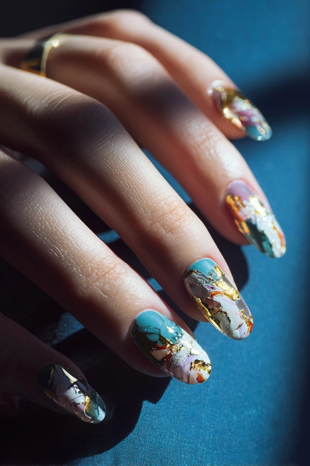 Striking Swirl Statement Nails