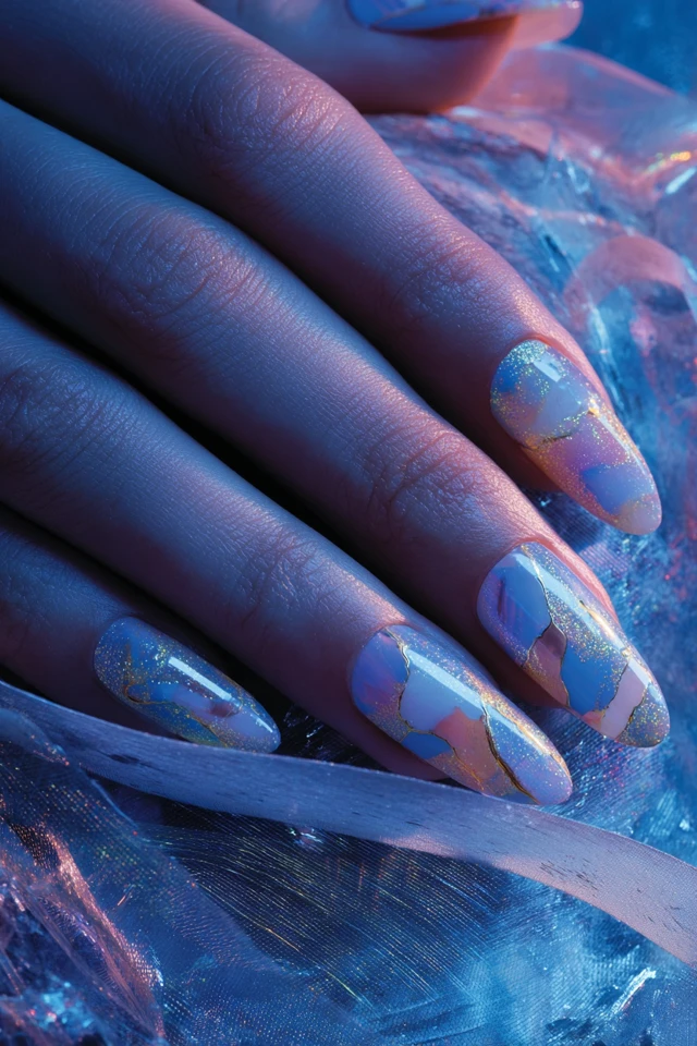 Silk-Edge Glitter Concept Nails