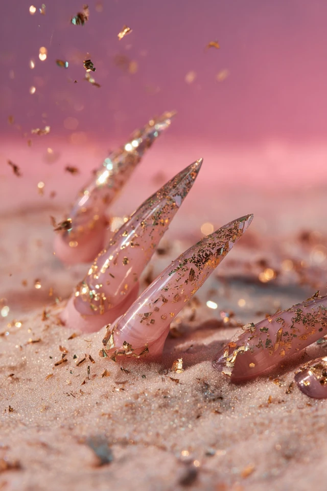 Layered Glitter Concept Nails