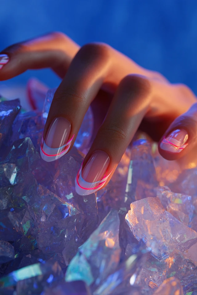 Fluid French Tip Design Nails