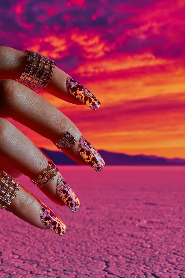 Fluid Glitter Concept Nails