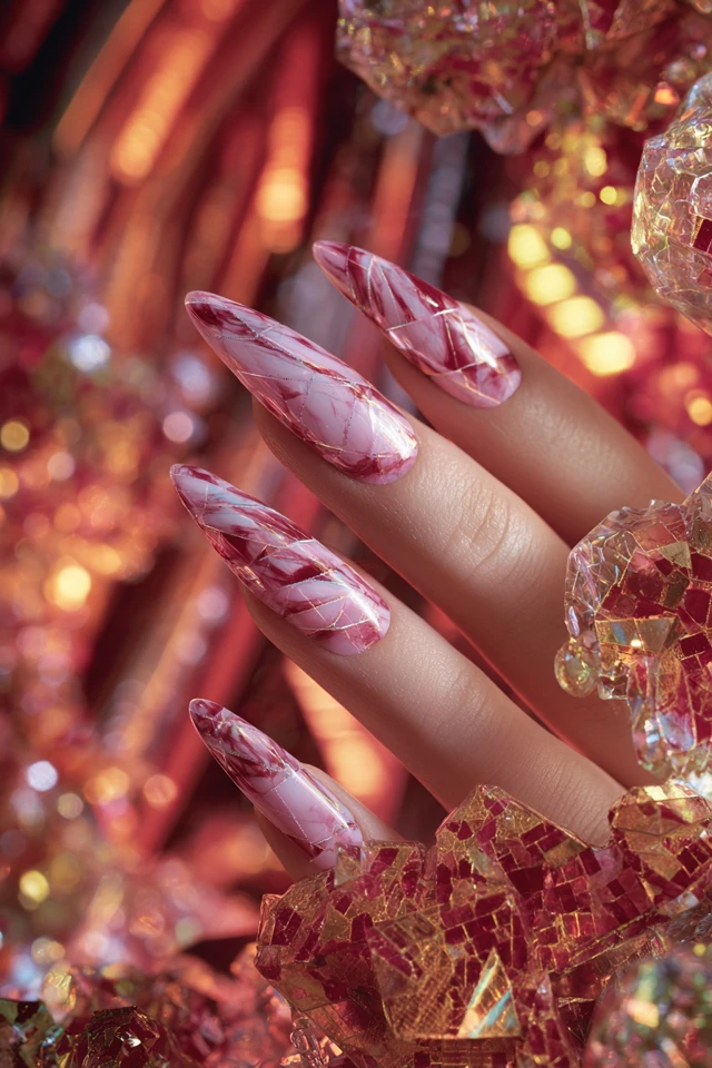 Textured Geometric Concept Nails