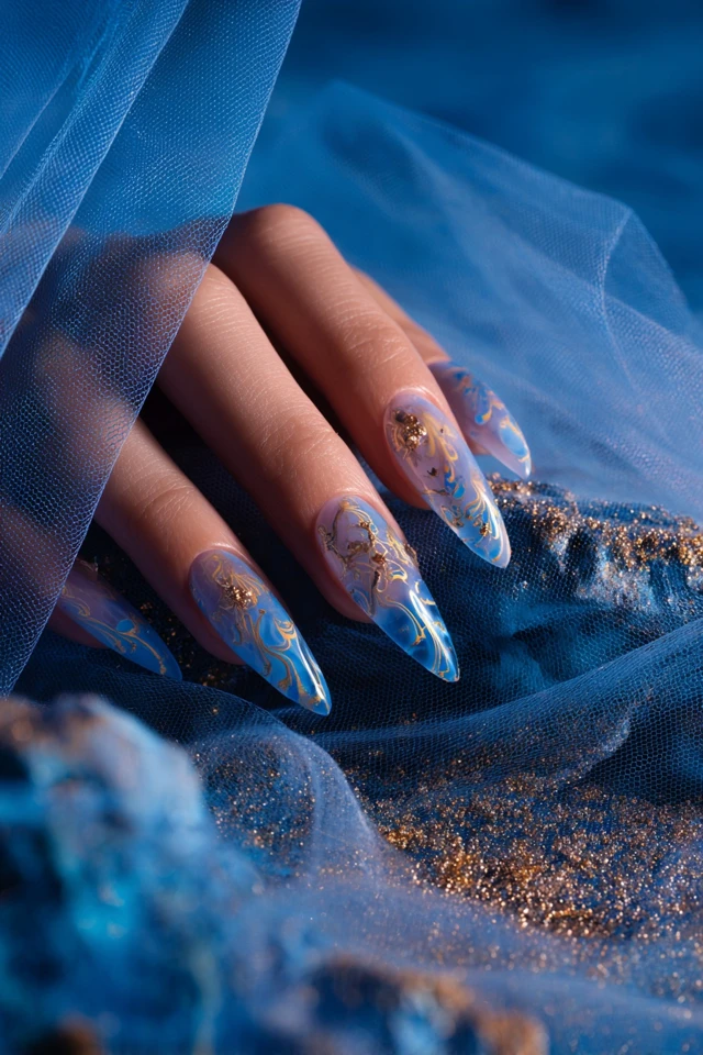 Polished Swirl Canvas Nails