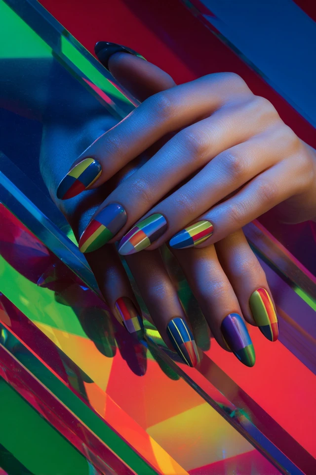 Artful Geometric Concept Nails