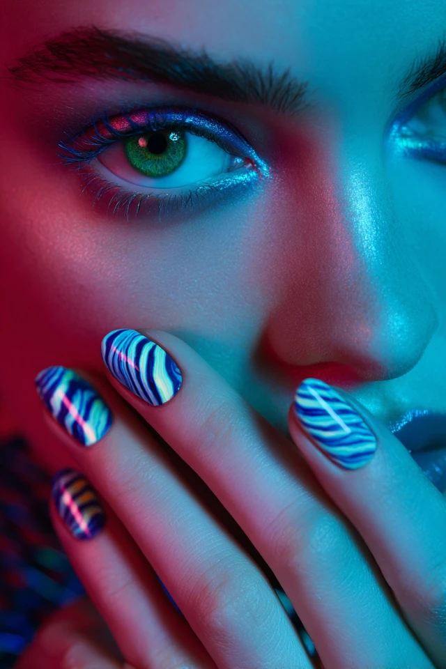 Striking Marble Palette Nails