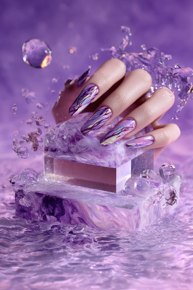 Prismatic Chrome Symphony Nails