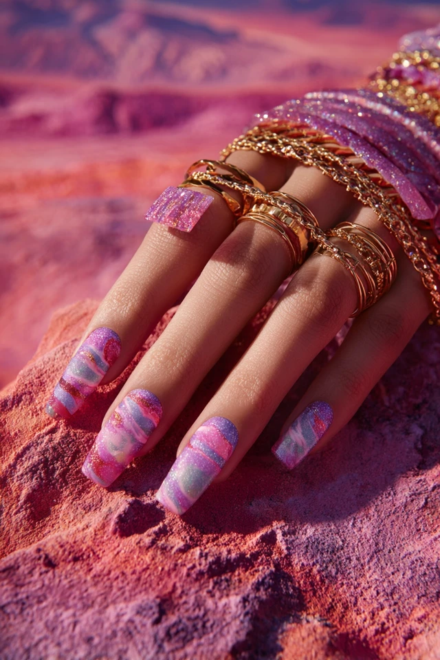 Layered Swirl Craft Nails