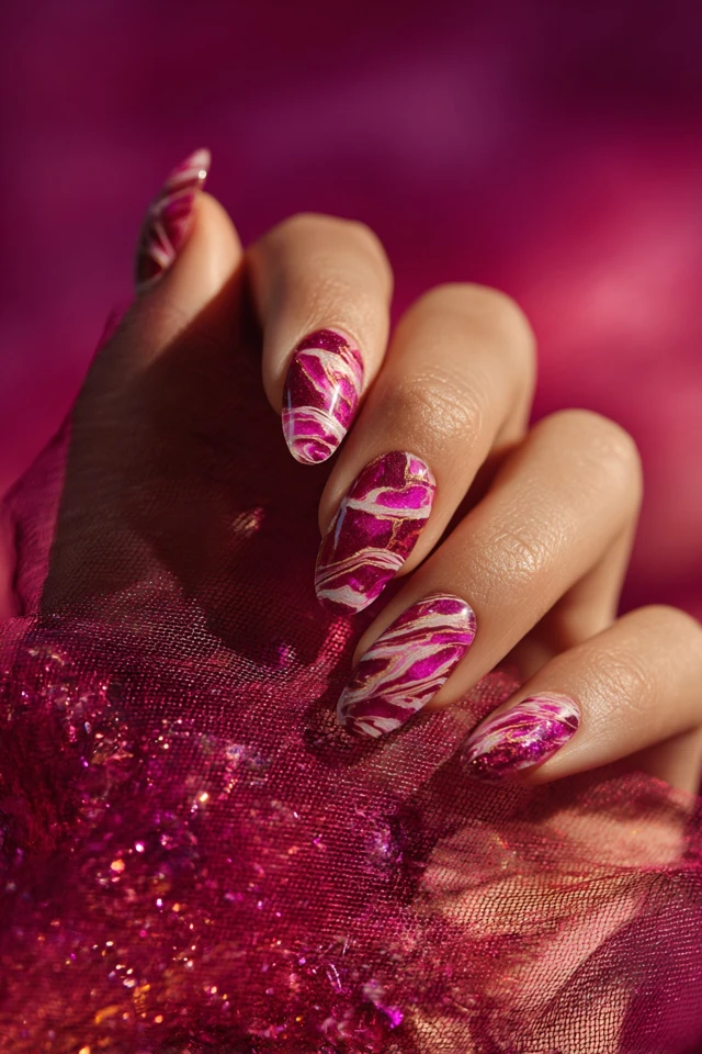 Radiant Marble Statement Nails