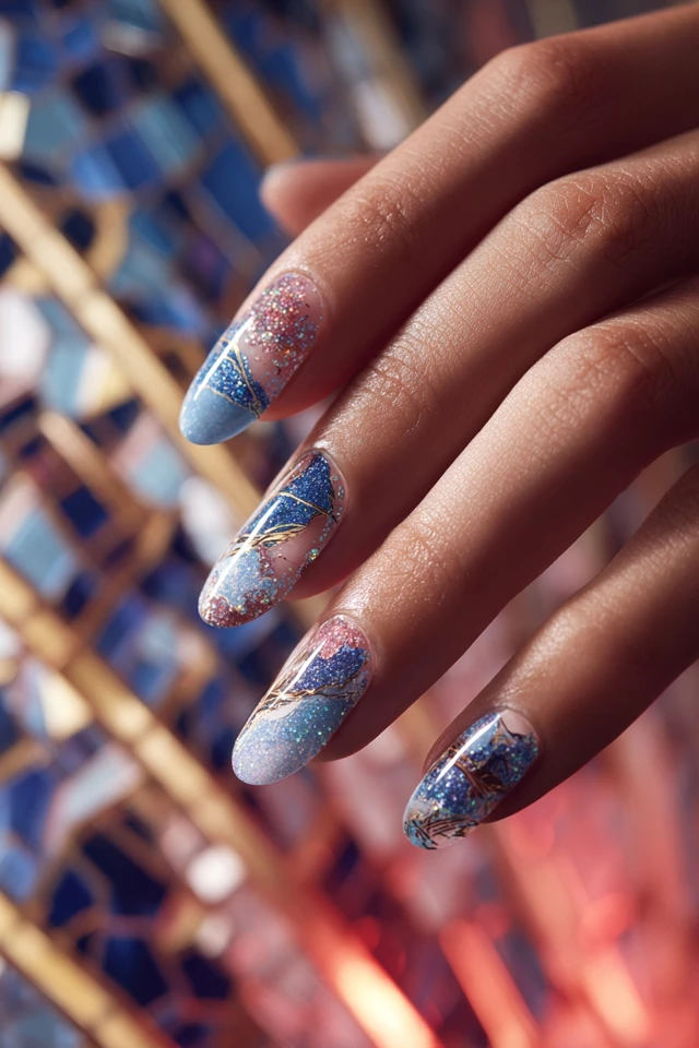 Silk-Edge Glitter Mani