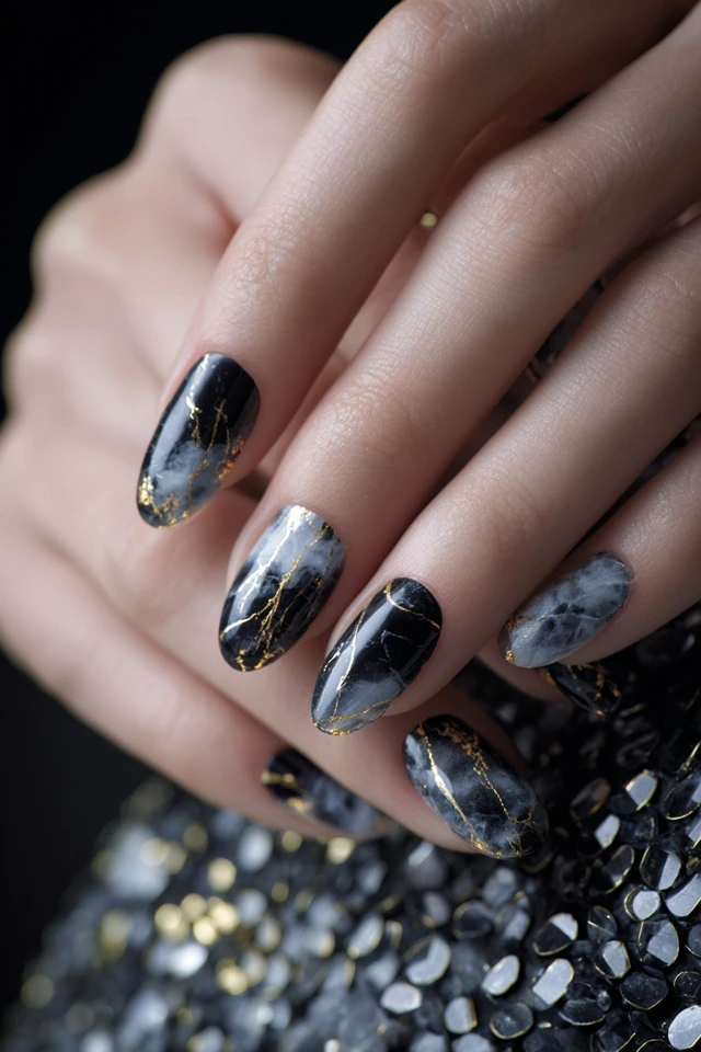 Striking Marble Mani
