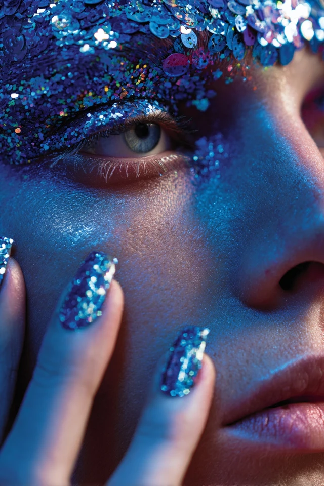 Artful Glitter Statement Nails