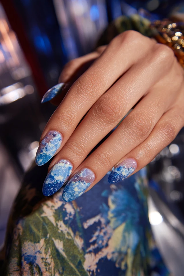 Stellar Marble Statement Nails