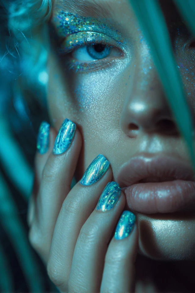 Jellyfish Glow Nails Inspiration